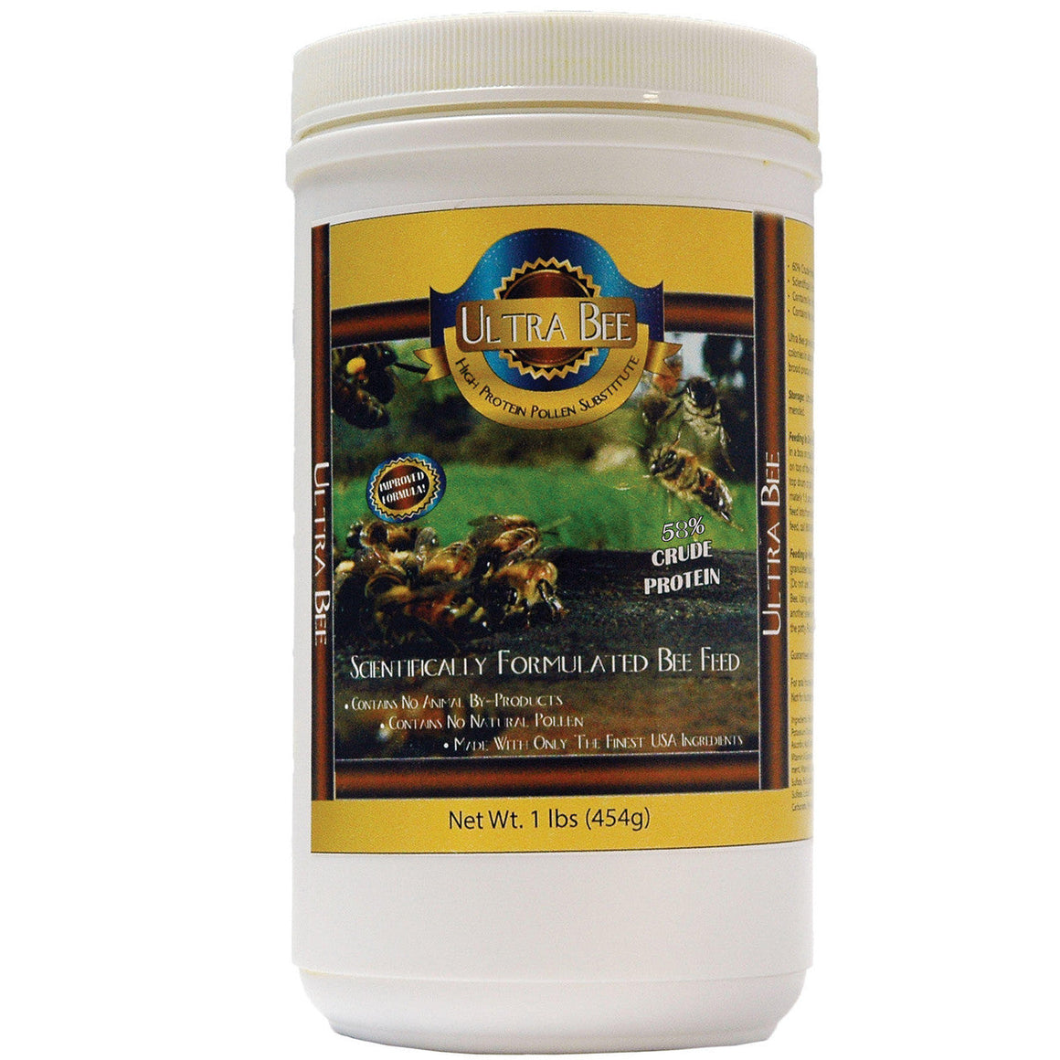 Ultra Bee product container with label