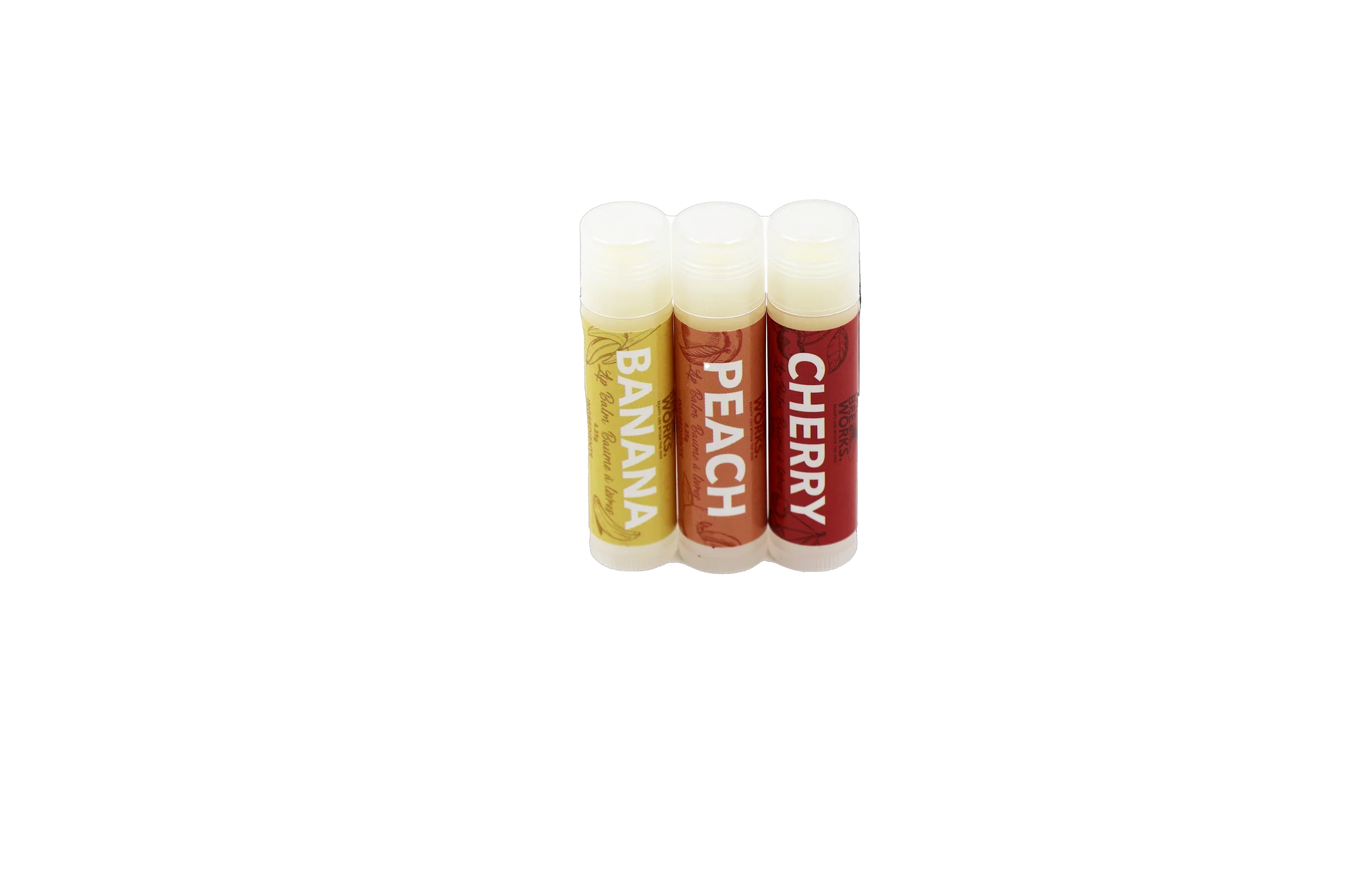 The Bee Works | Lip Balm 3 pack Banana, Peach, Cherry