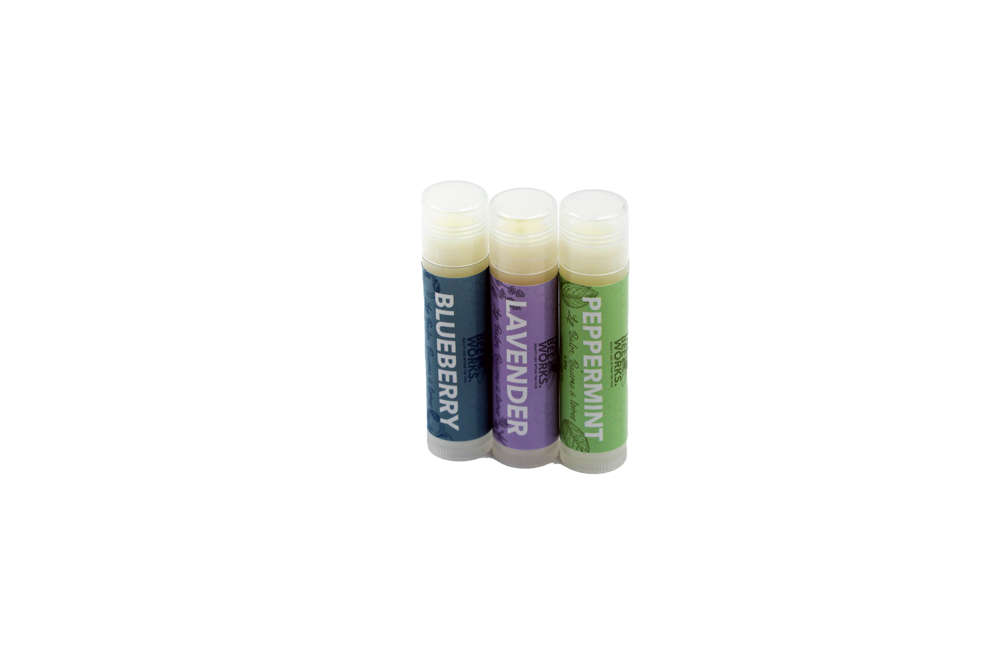 The Bee Works | Lip Balm 3 pack Blueberry, Lavender, Peppermint