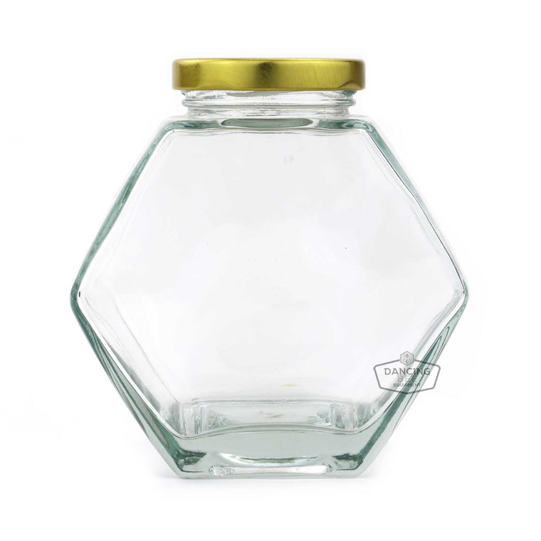 Glass Hexagon Side Jar | 380 ml