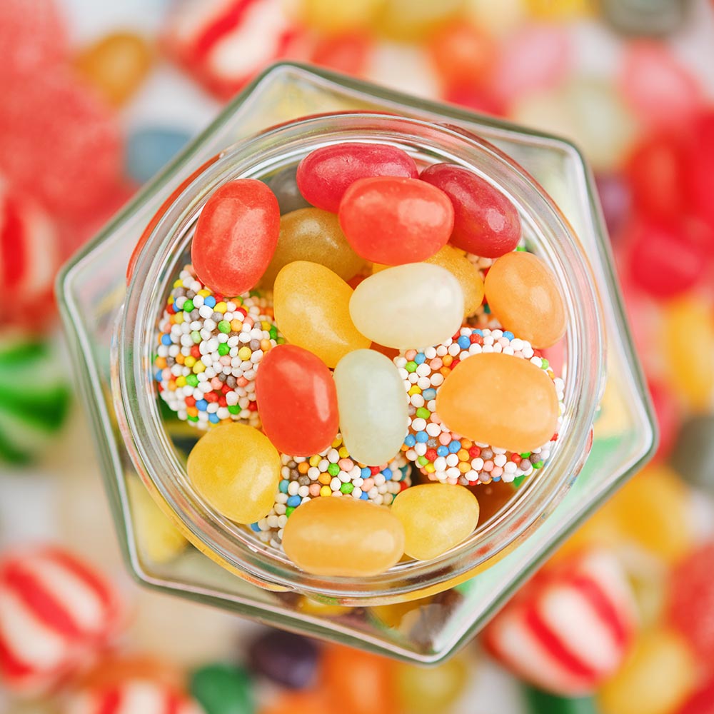Glass Hexagon Jar | Top View | 280 ml | 14 oz (price per case)